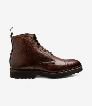LOAKE AQUARIUS DARK BROWN GRAIN DERBY RUBBER SOLE G-WIDE