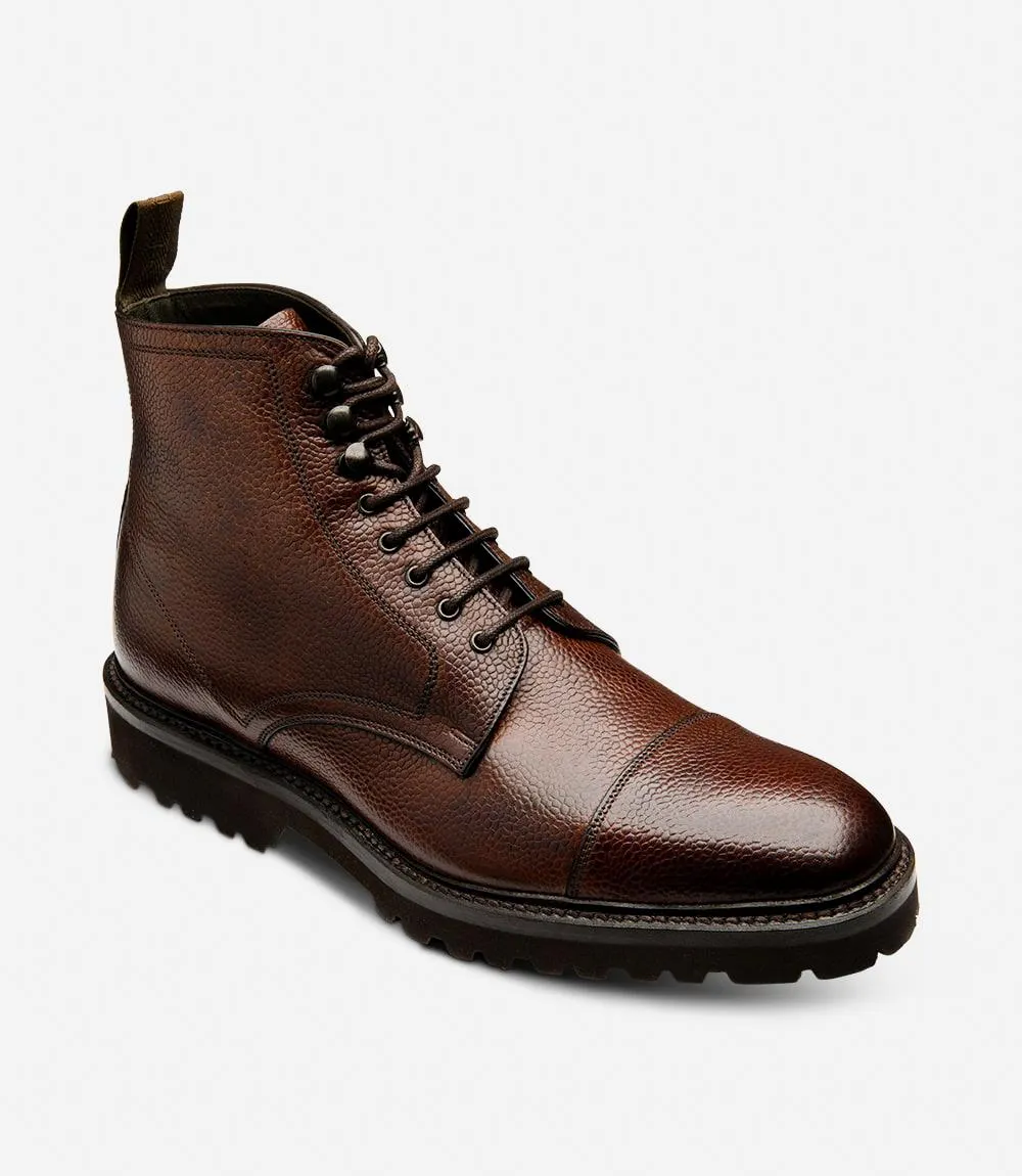 LOAKE AQUARIUS DARK BROWN GRAIN DERBY RUBBER SOLE G-WIDE