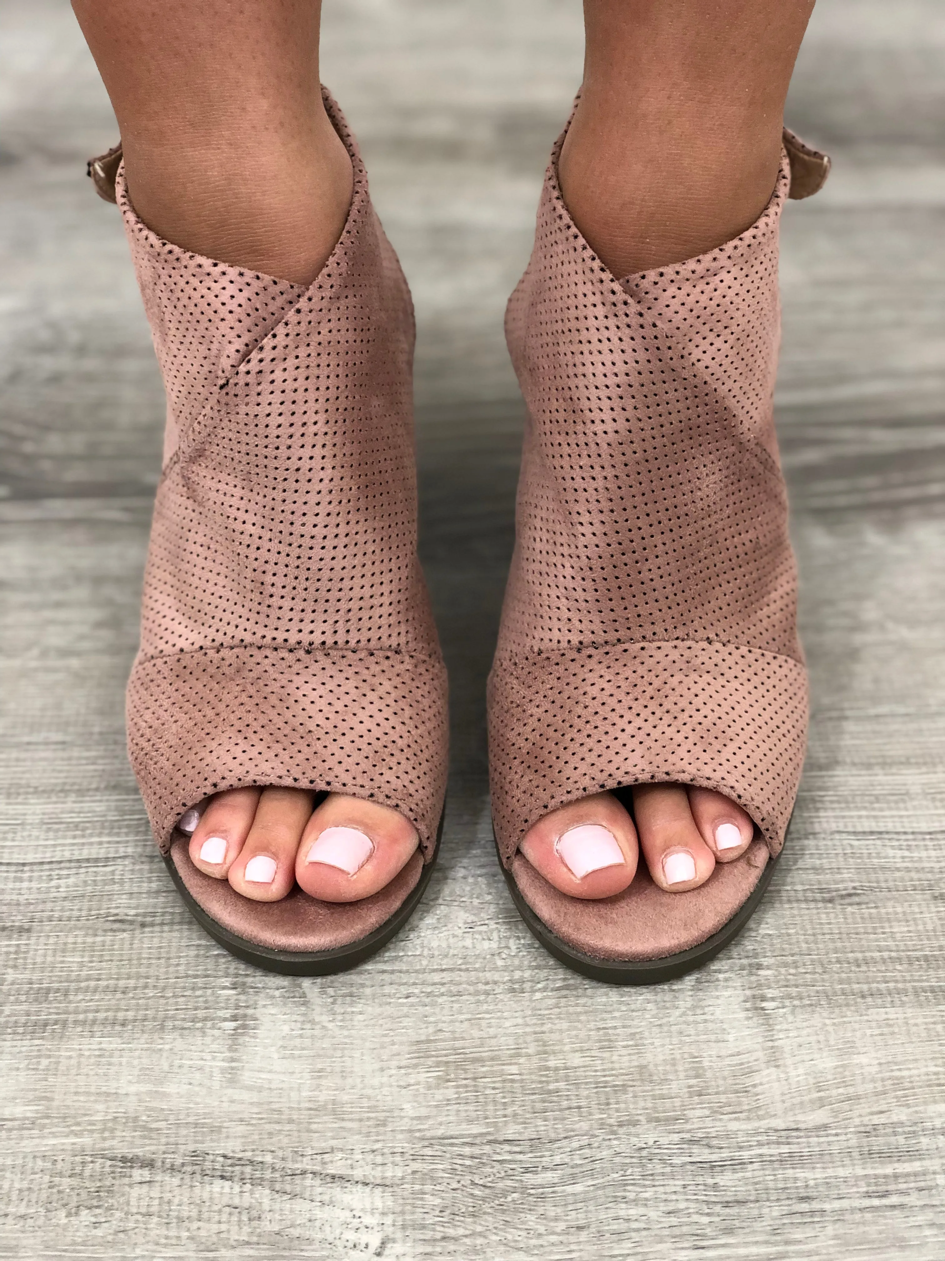 Mauve Open Toe Slingback Shoes