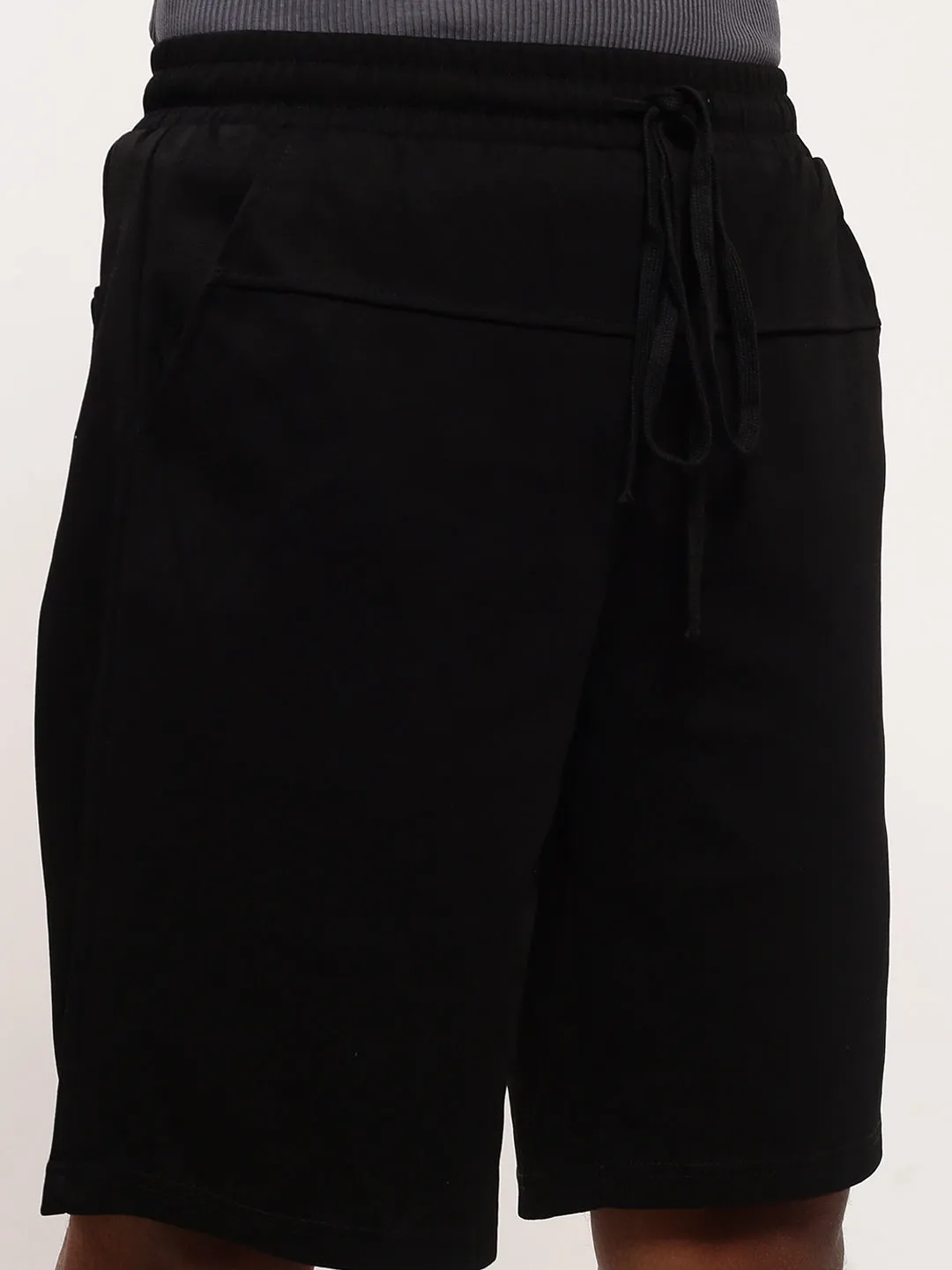 Men Black Relaxed Fit Shorts