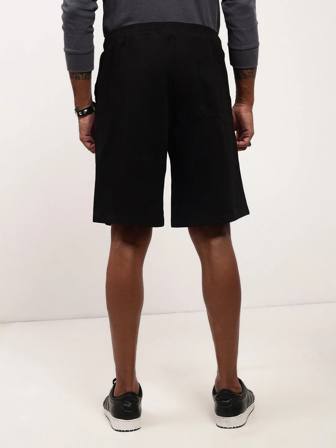 Men Black Relaxed Fit Shorts