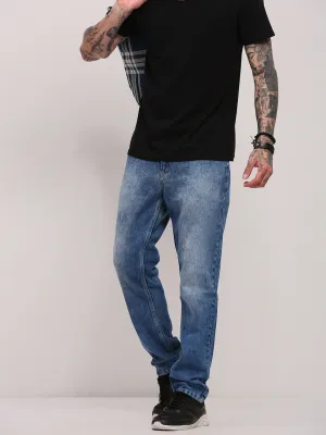 Men Blue Casual Mid-Wash Relaxed Jeans