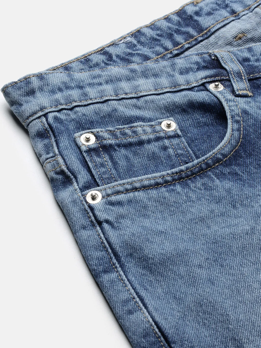 Men Blue Casual Mid-Wash Relaxed Jeans