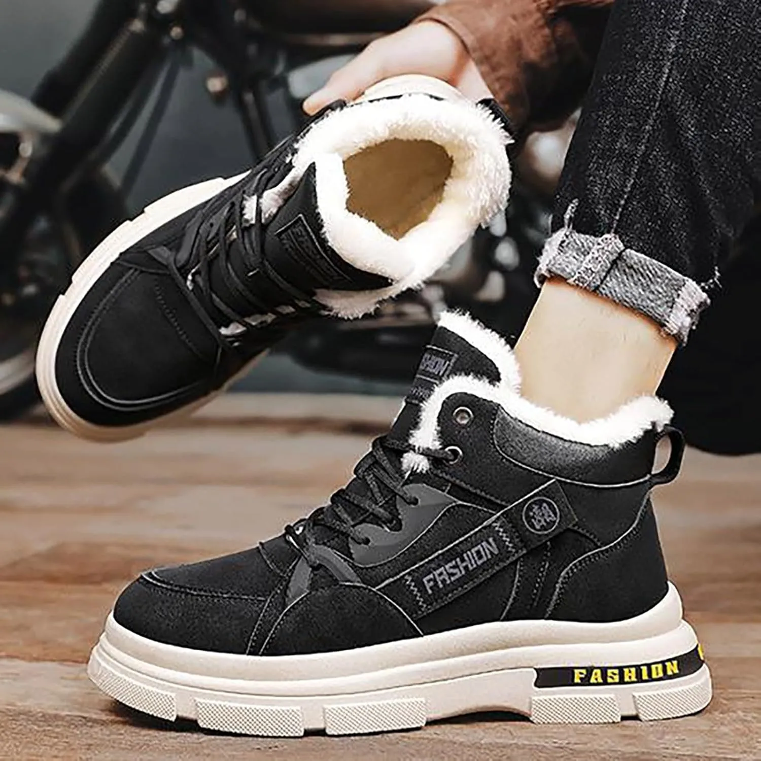 Men's Work Boots Slip On Hiking Sneakers Women's Slip On Warm Womens Working Shoes Waterproof Non Slip Shoes Food Service Waterproof Hike Grounded Footwear