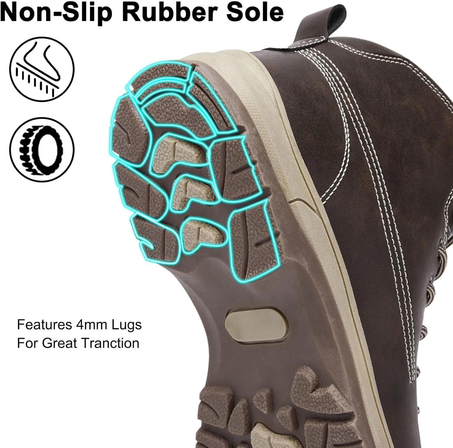 Mens Work Boots Wide Width Hiking Sneakers Ankle Ladies Womens Workout Shoes Non Steel Toe Non Slip Shoes Food Service Waterproof Hike Grounded Footwear