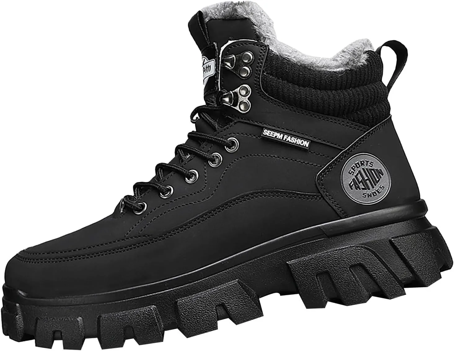 Mens Work Boots Wide Width Hiking Sneakers Fur Lined Ankle Boot Working Shoes for Women Steel Toe Waterproof Outdoor Shoes Lightweight Hike Grounded Footwear