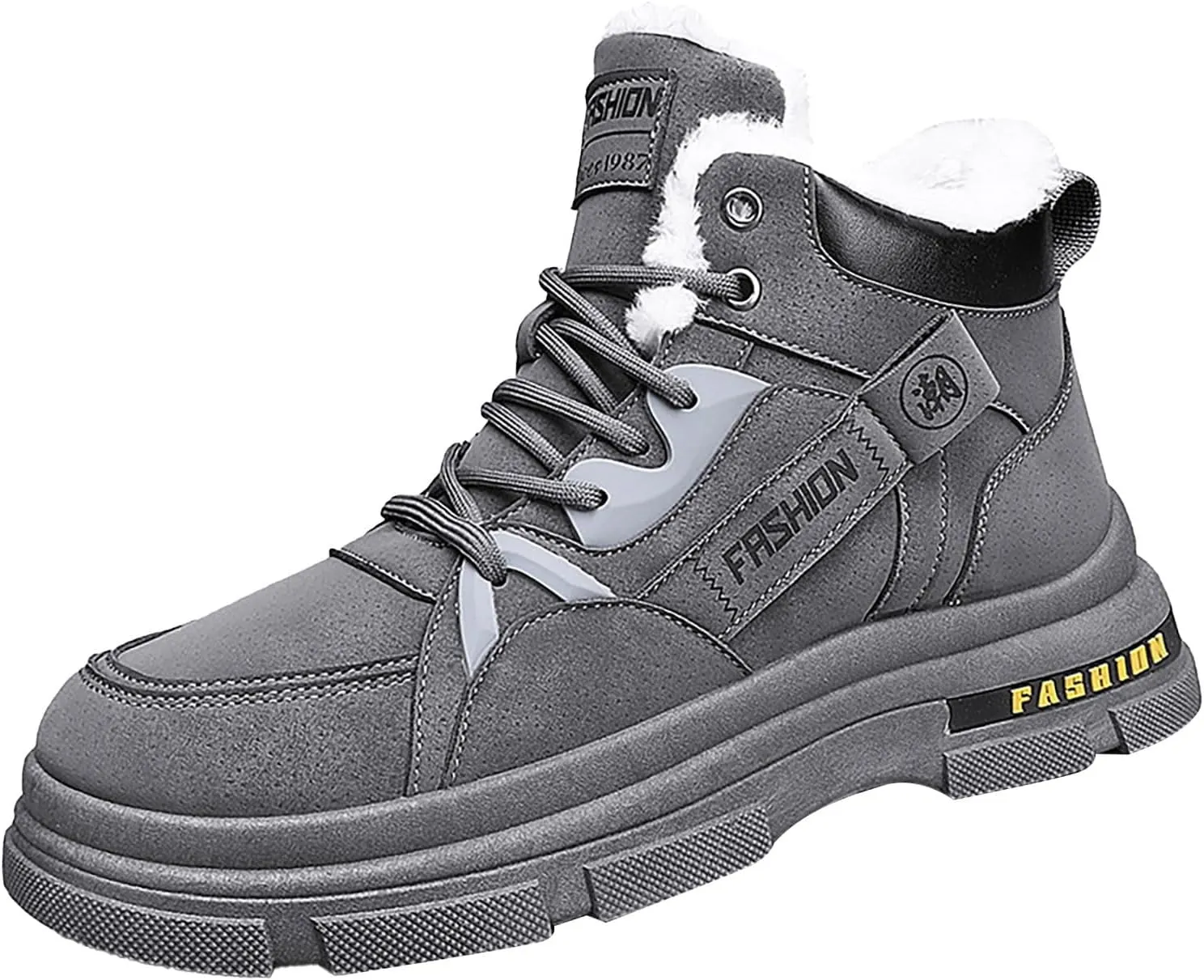 Men's Work Boots with Zipper Hiking Sneakers Warm Ankle Safety Toe Shoes for Women Insulated Waterproof Platform Shoes Work Hike Grounded Footwear