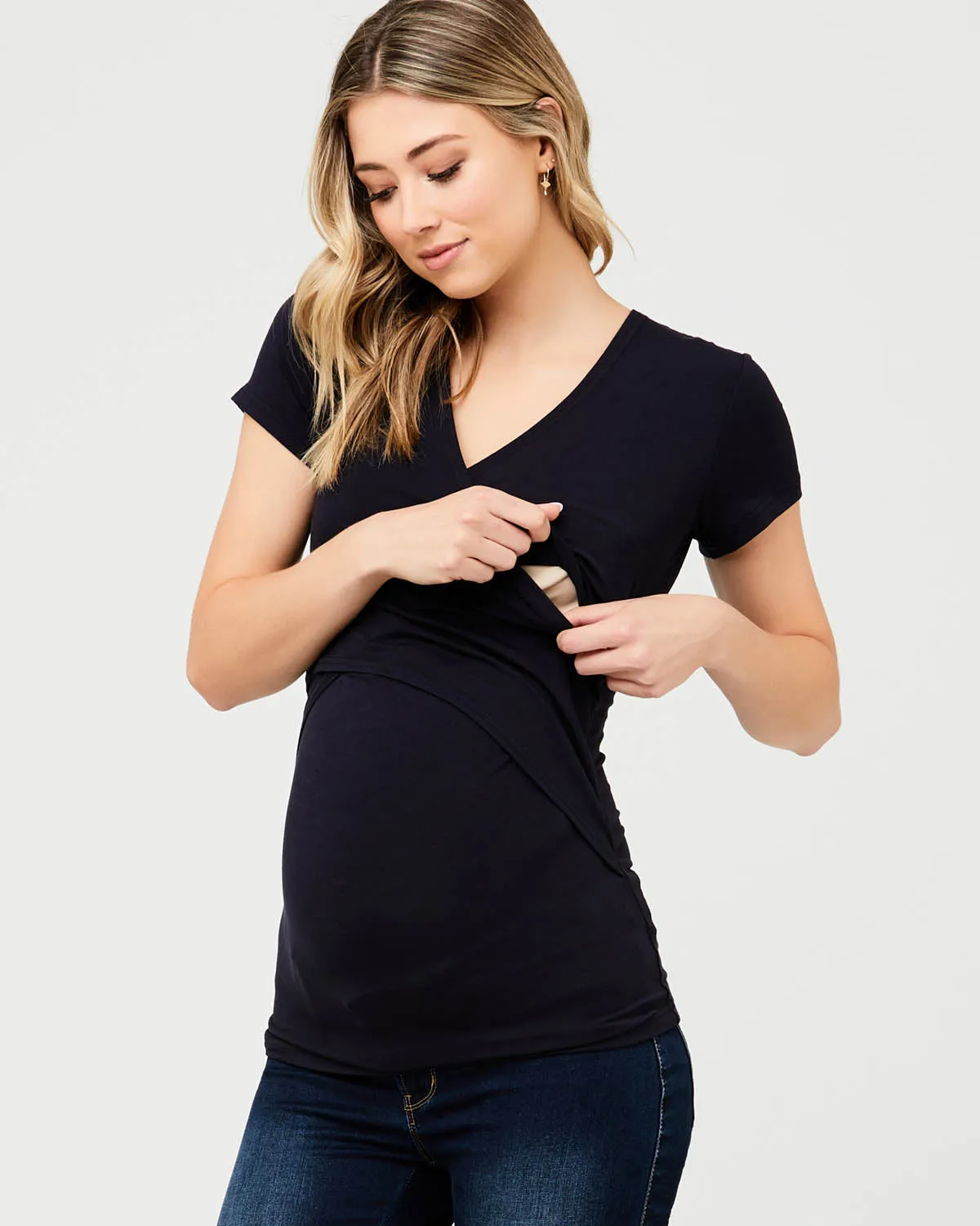 New Navy Embrace' Short Sleeve Nursing Tee