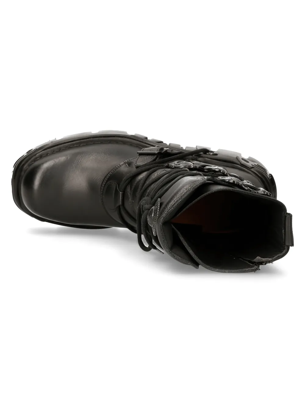 NEW ROCK Rugged Lace-Up Military Boots with Buckles
