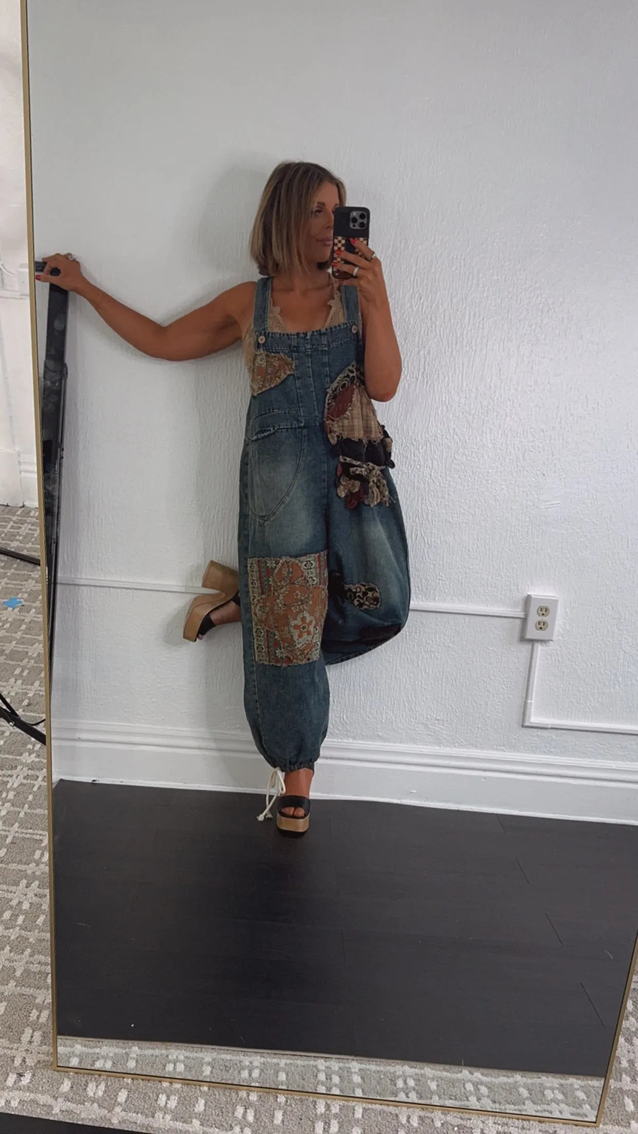 Patch   Piece Denim Bib Overalls