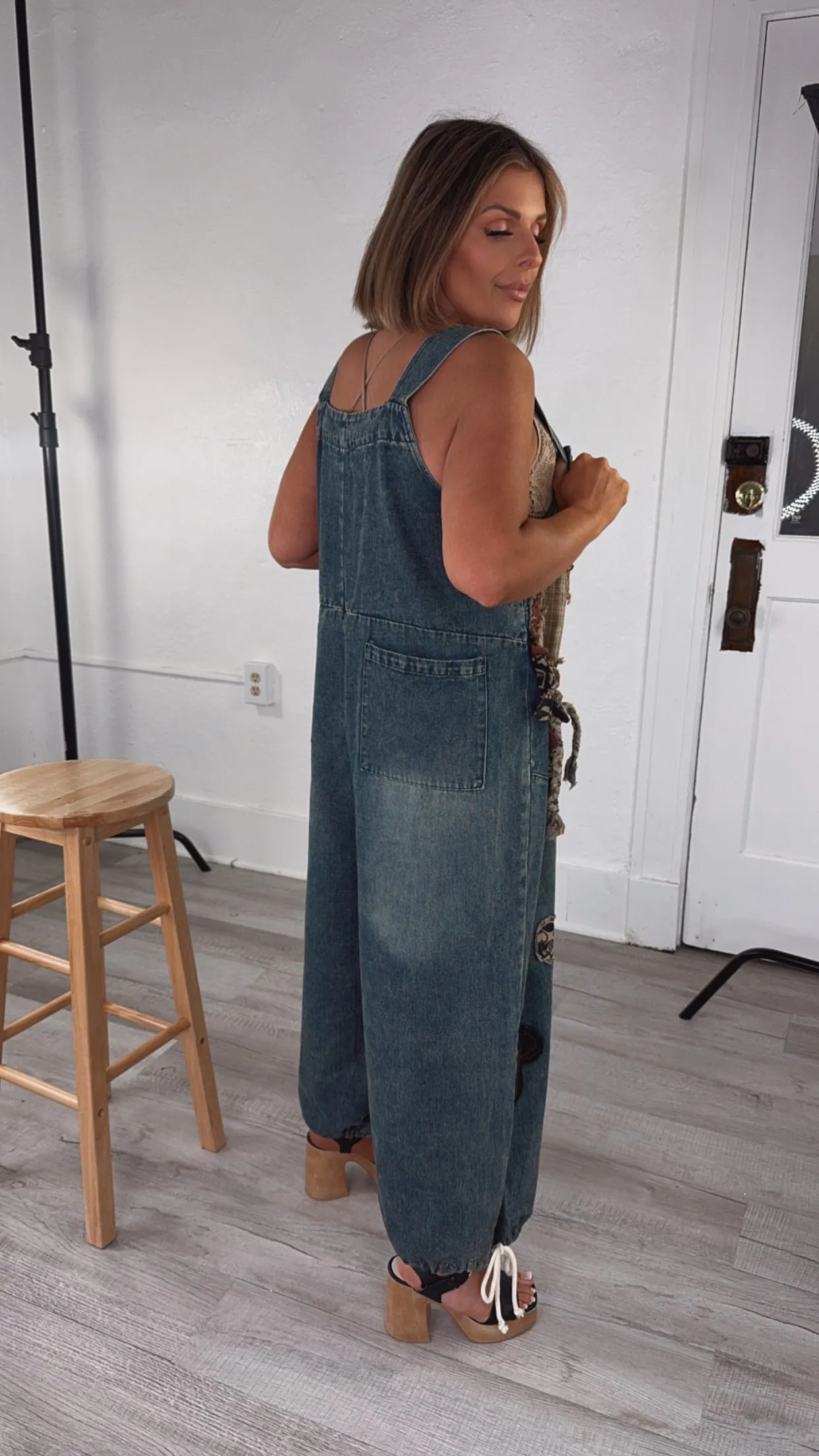 Patch   Piece Denim Bib Overalls