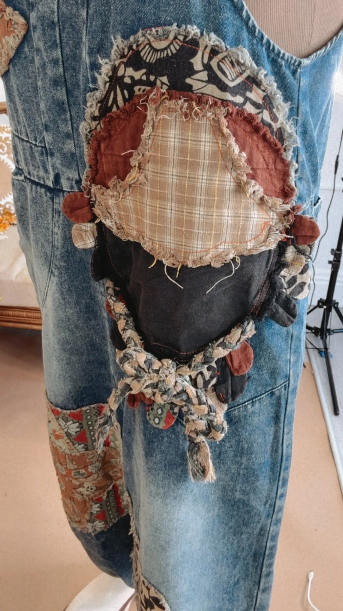 Patch   Piece Denim Bib Overalls