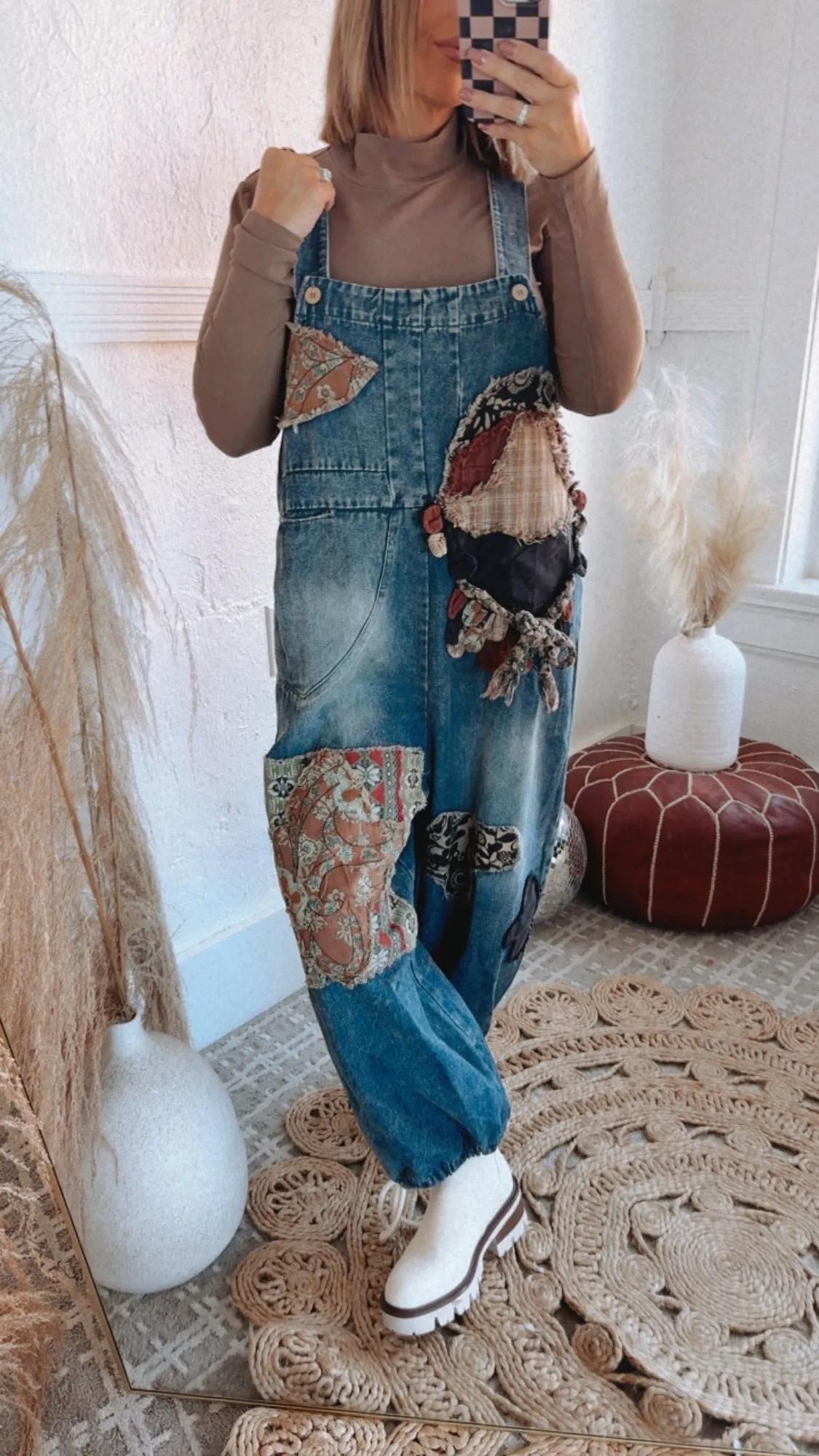 Patch   Piece Denim Bib Overalls