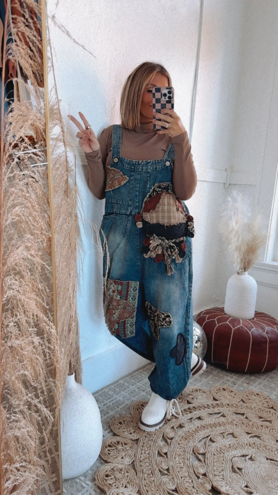 Patch   Piece Denim Bib Overalls