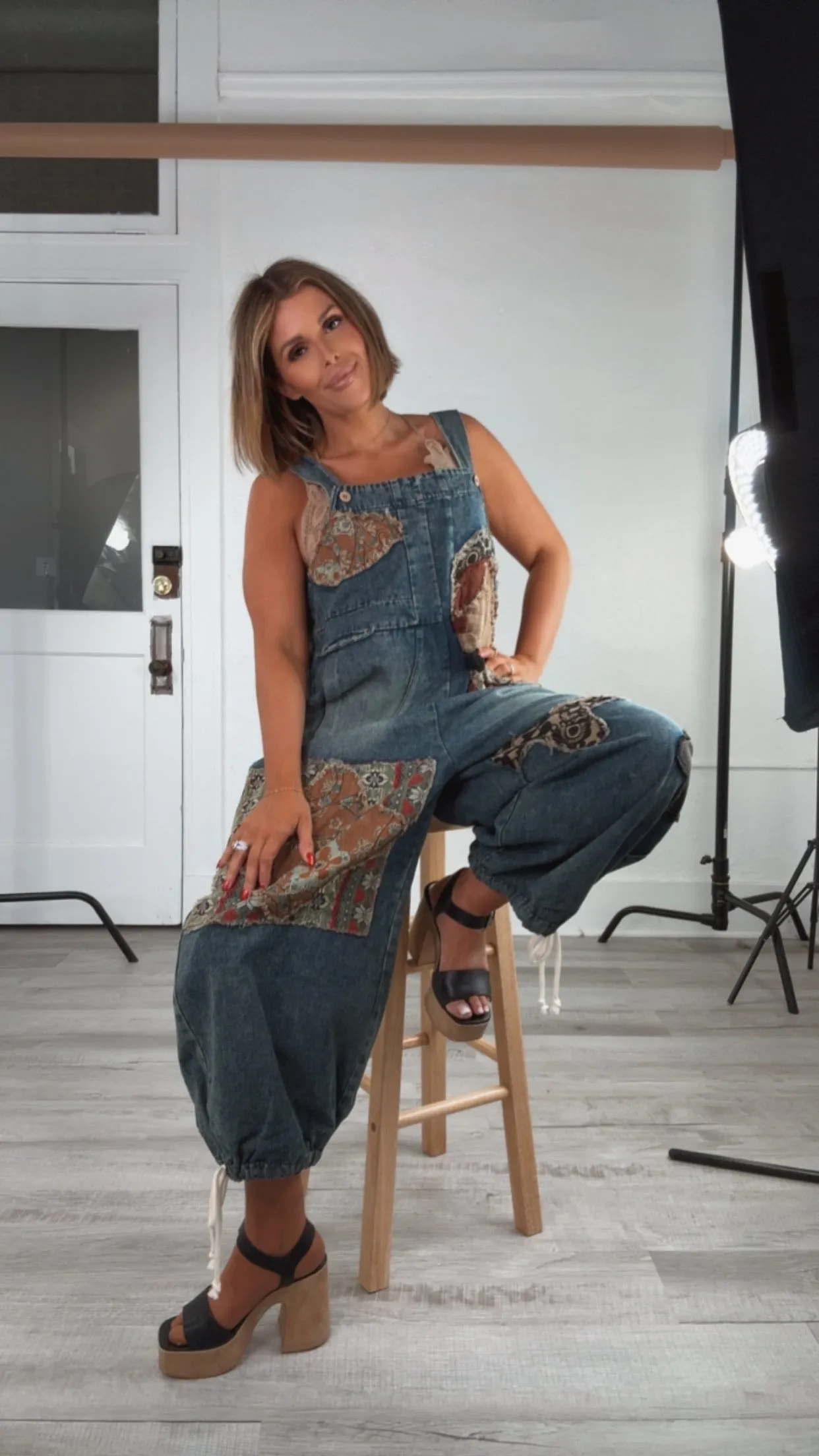 Patch   Piece Denim Bib Overalls