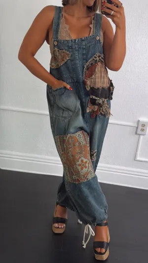 Patch   Piece Denim Bib Overalls