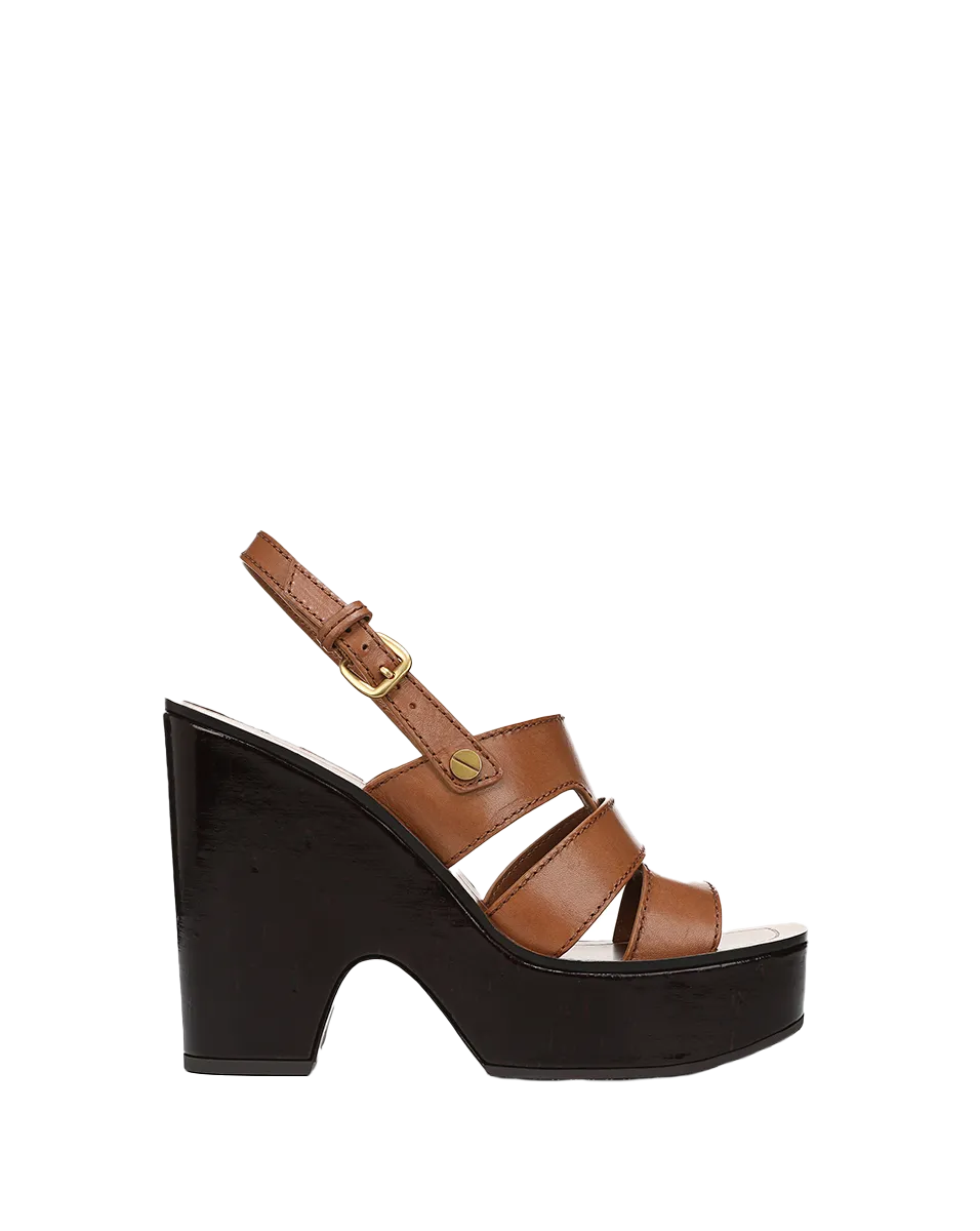 Peony Leather Platform Sandal
