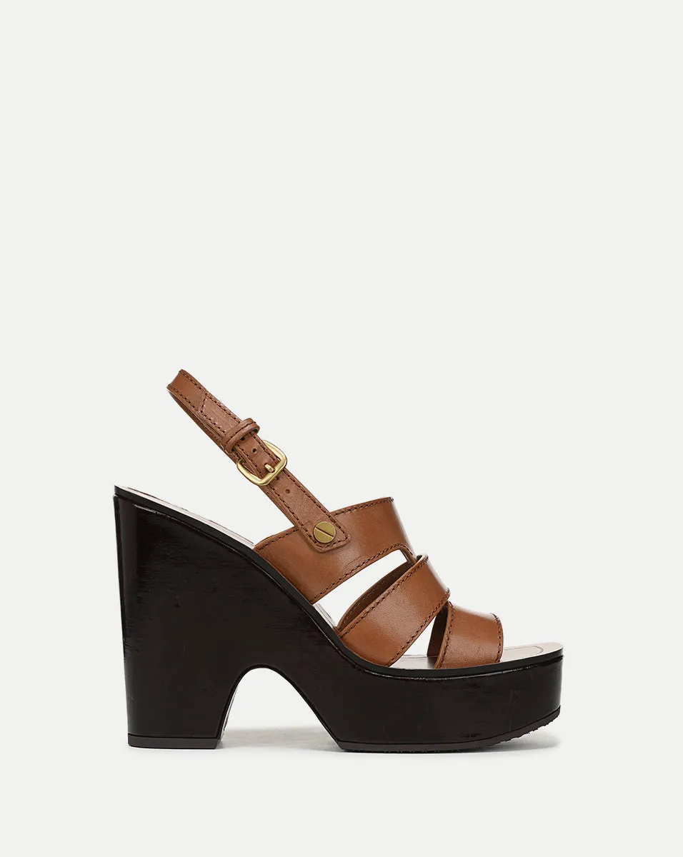 Peony Leather Platform Sandal