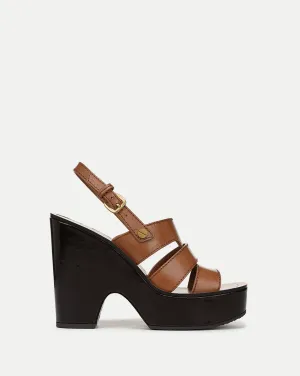 Peony Leather Platform Sandal