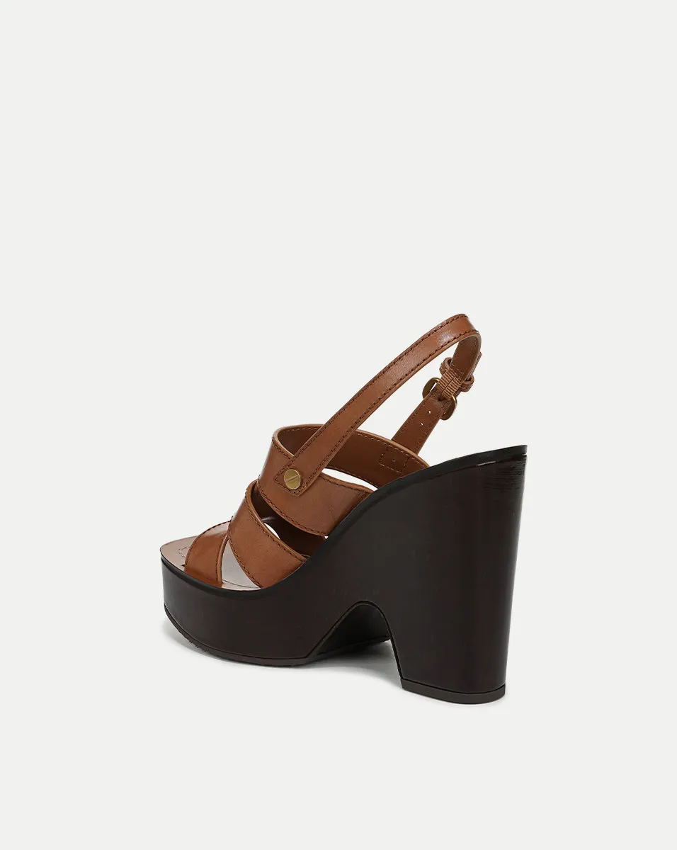 Peony Leather Platform Sandal