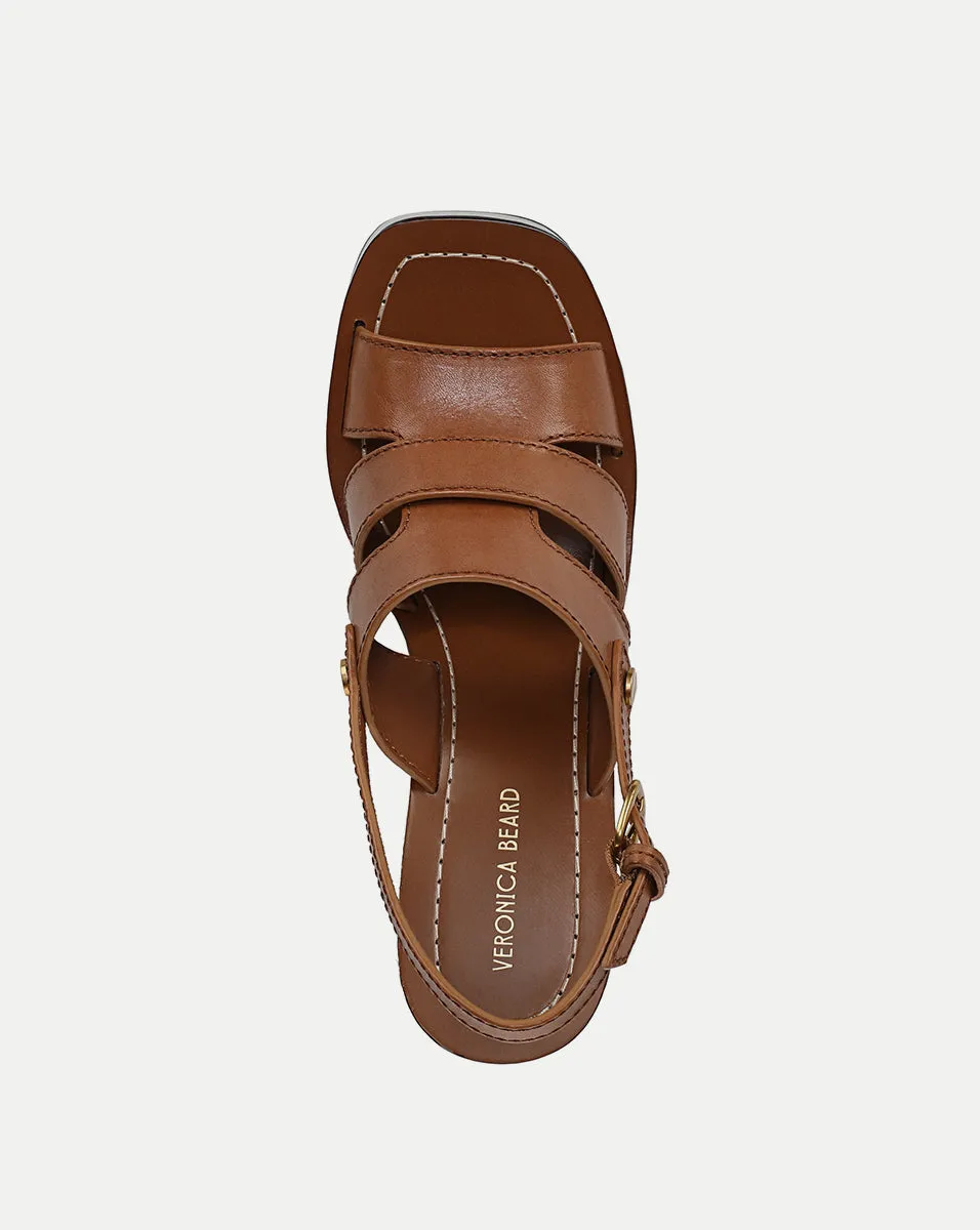 Peony Leather Platform Sandal