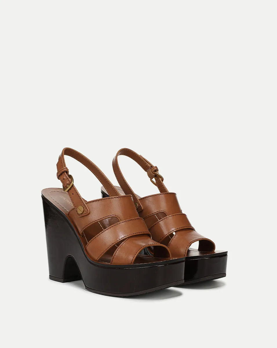 Peony Leather Platform Sandal