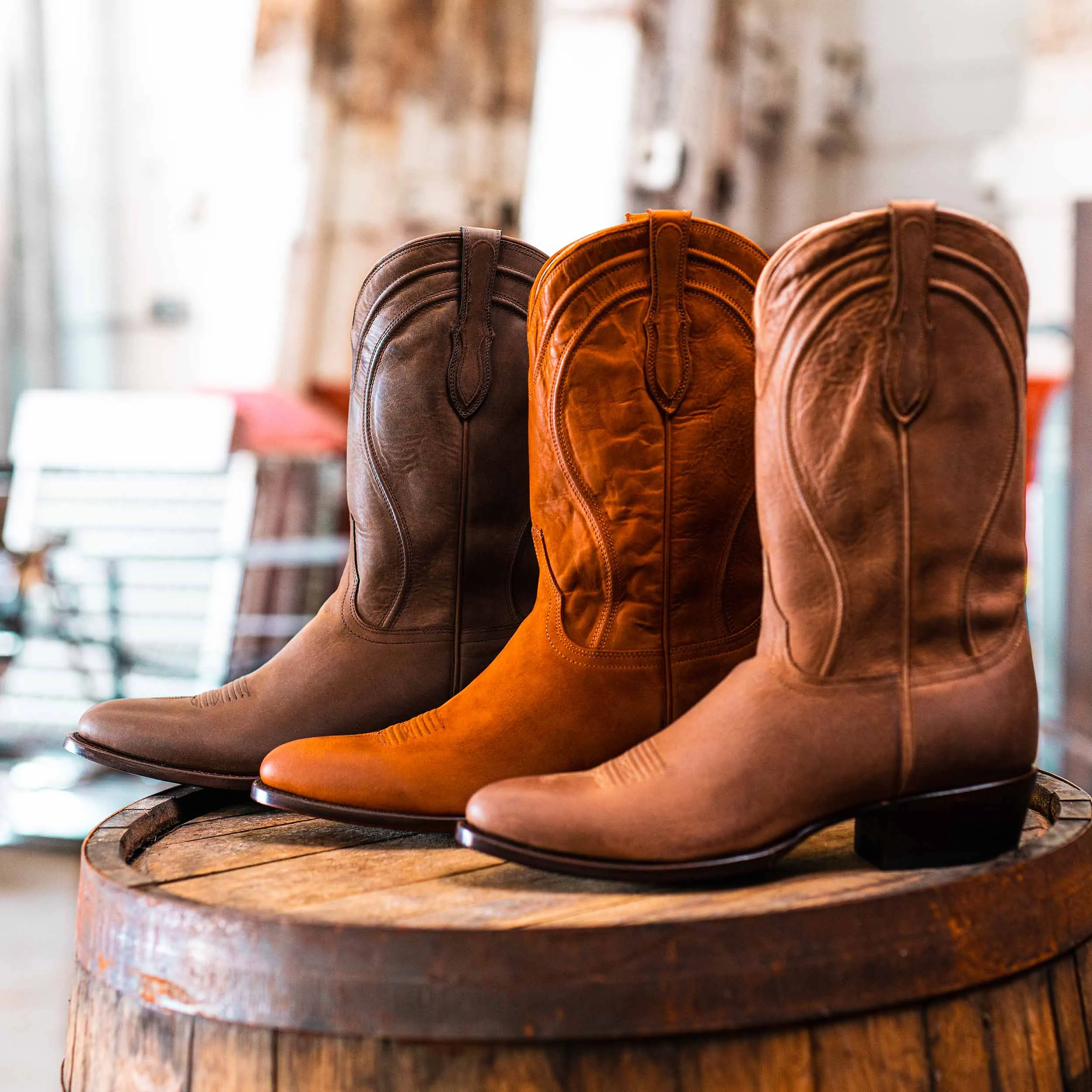 Rujo Boots Men's The Vance Tan Rock Ranch Calfskin Boots