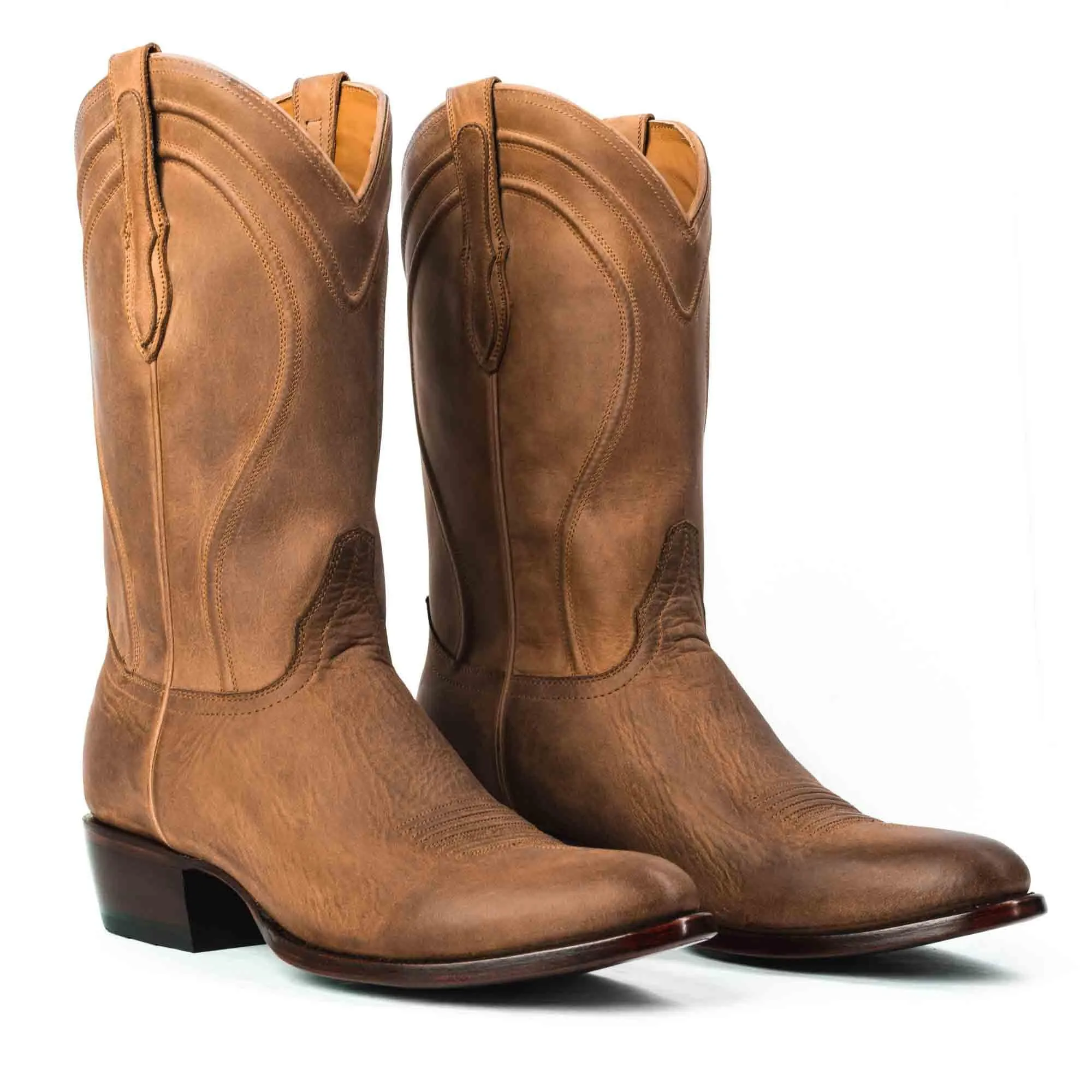 Rujo Boots Men's The Vance Tan Rock Ranch Calfskin Boots