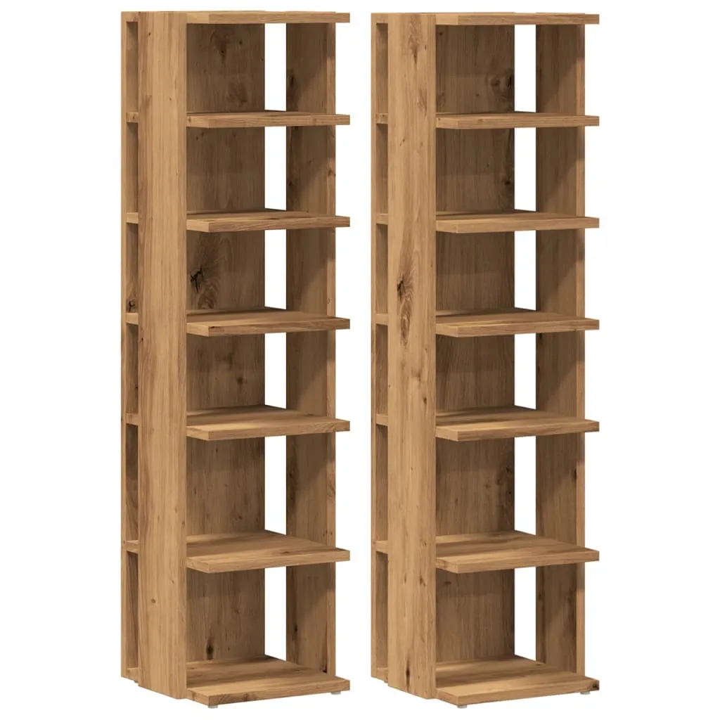 Shoe Cabinets 2 pcs Artisan Oak 28x27x102 cm Engineered Wood