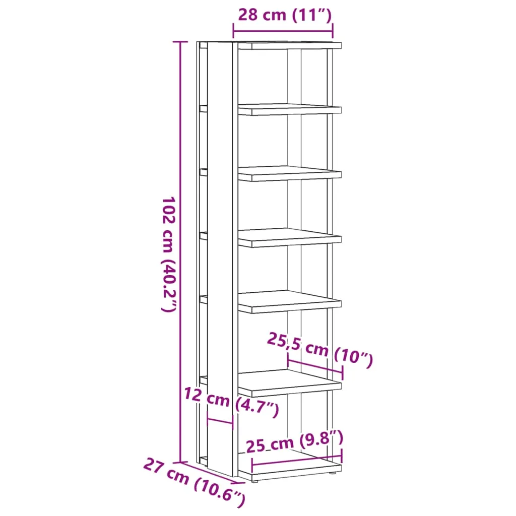 Shoe Cabinets 2 pcs Artisan Oak 28x27x102 cm Engineered Wood