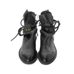 SHR XOXO Paper Game black leather cut-out booties