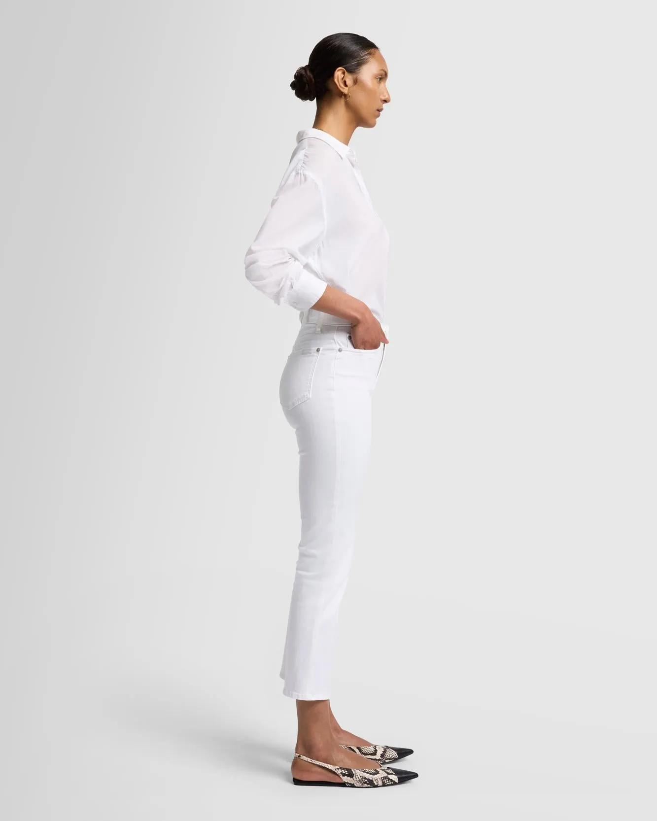 Slim Illusion High Waist Slim Kick in Luxe White