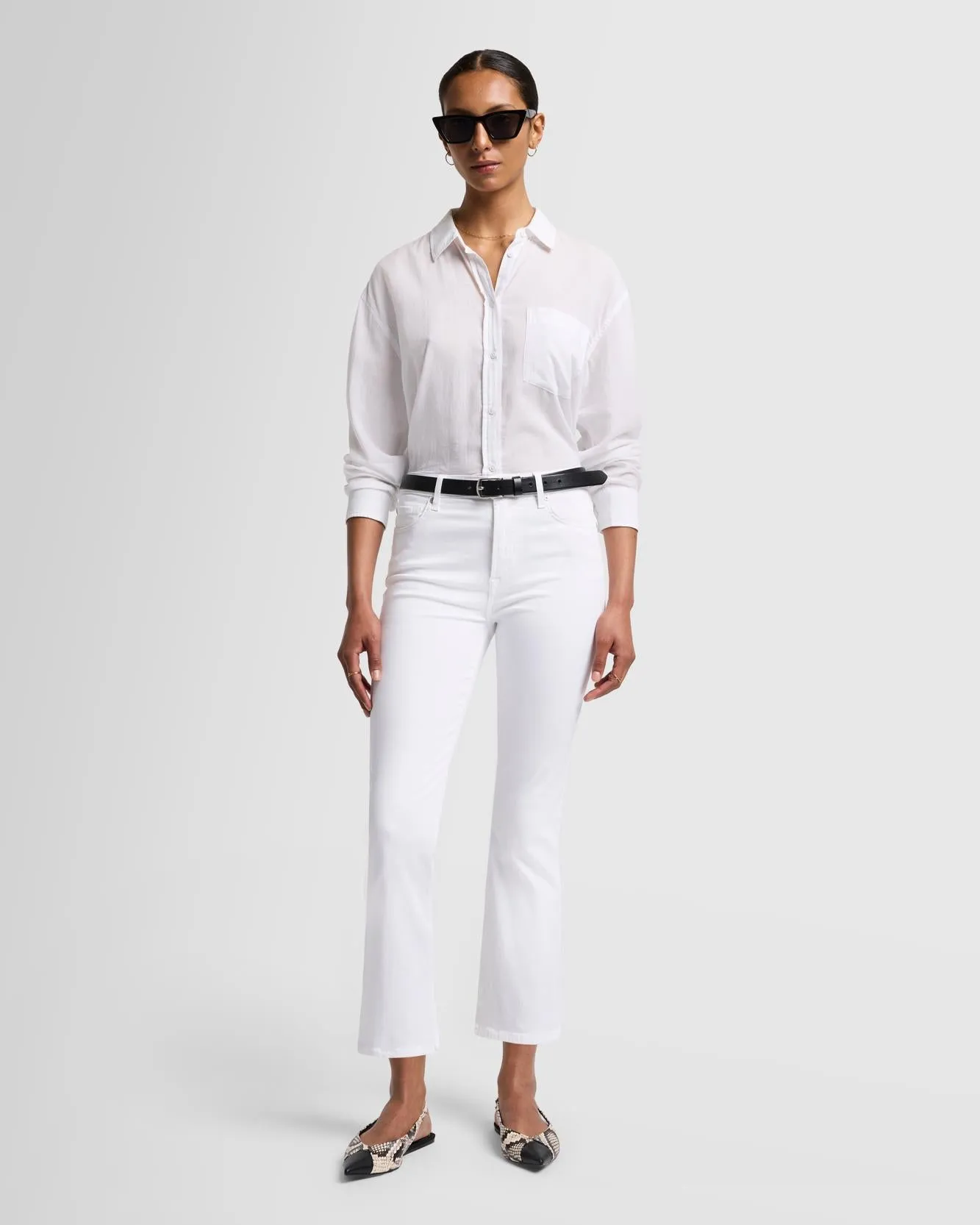 Slim Illusion High Waist Slim Kick in Luxe White