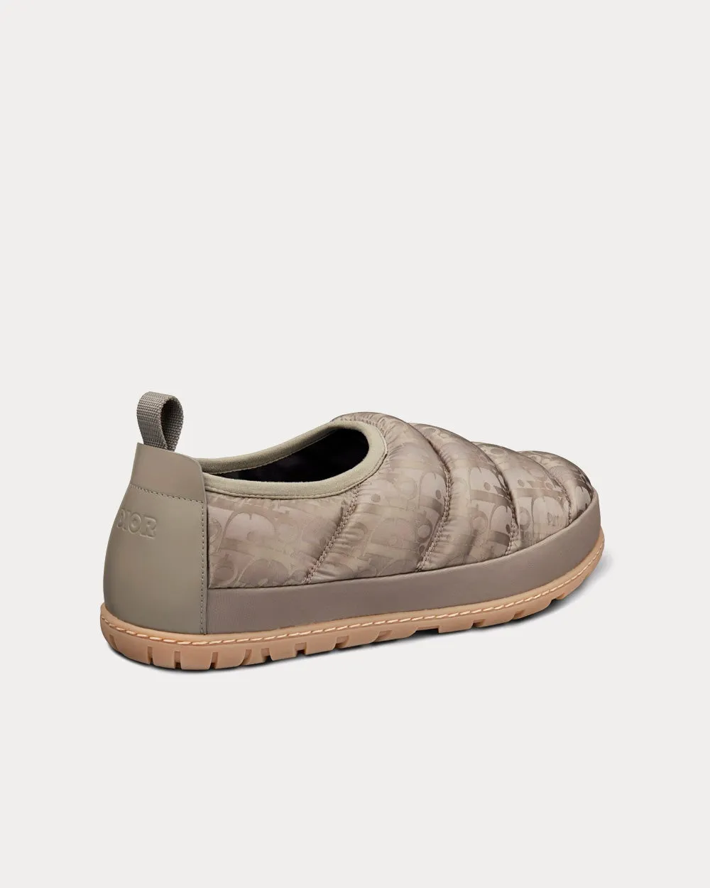 Snow Slipper Quilted Dior Oblique Mirage Technical Fabric Beige Slip Ons