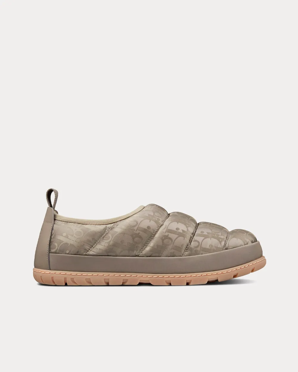 Snow Slipper Quilted Dior Oblique Mirage Technical Fabric Beige Slip Ons