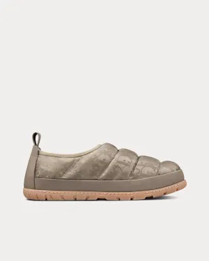 Snow Slipper Quilted Dior Oblique Mirage Technical Fabric Beige Slip Ons