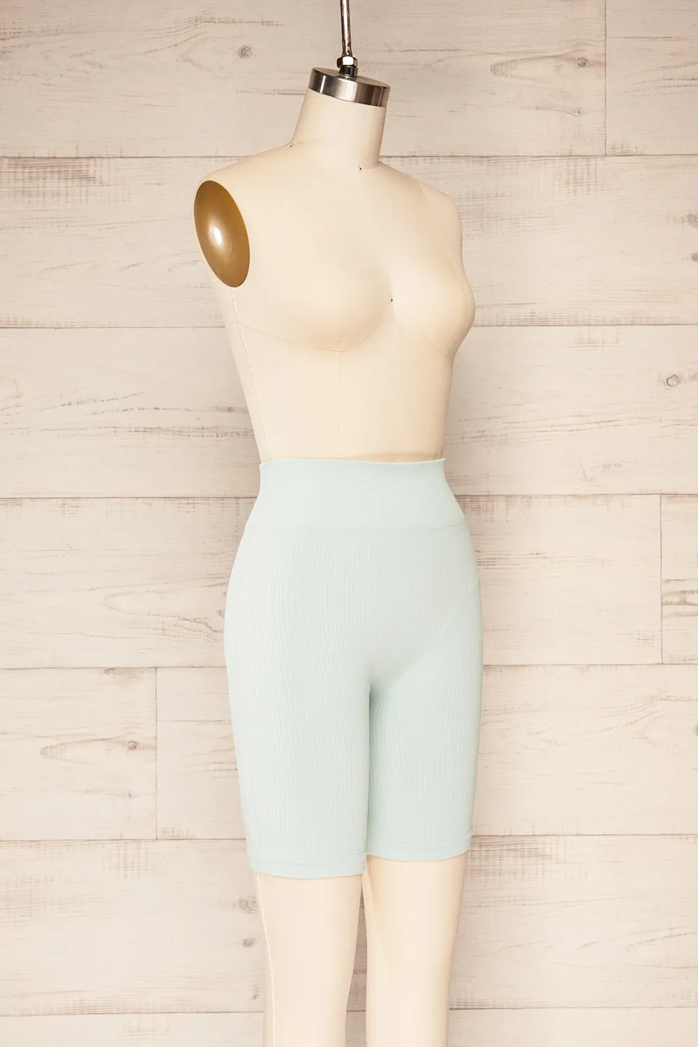 Sparta Aqua | Seamless Ribbed Biker Shorts