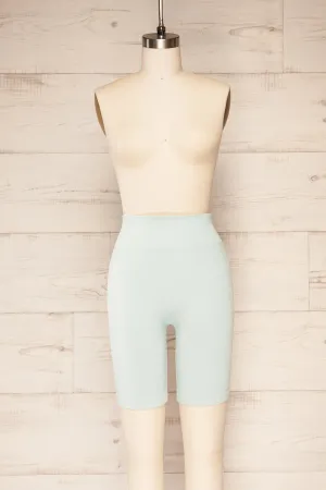 Sparta Aqua | Seamless Ribbed Biker Shorts