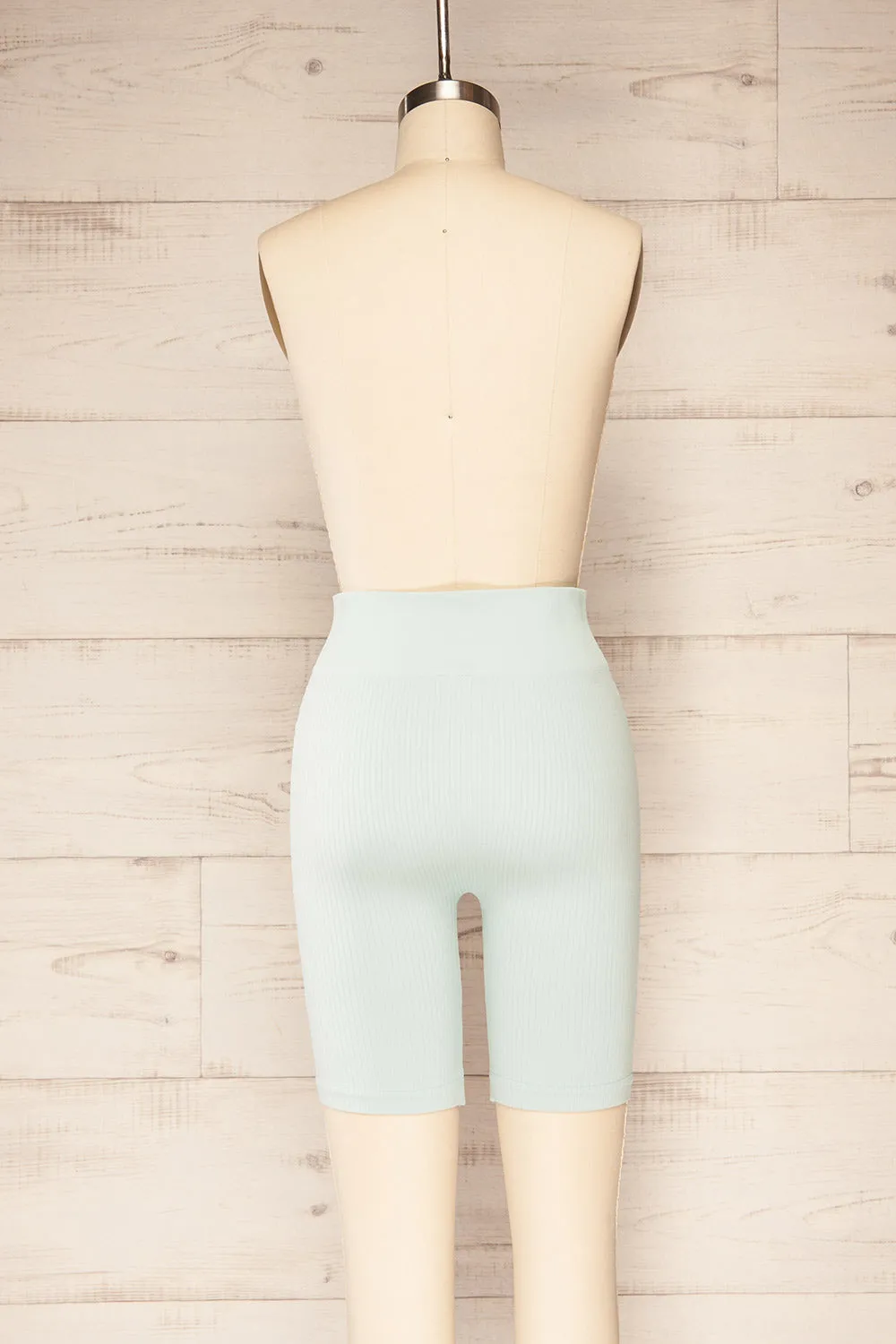 Sparta Aqua | Seamless Ribbed Biker Shorts