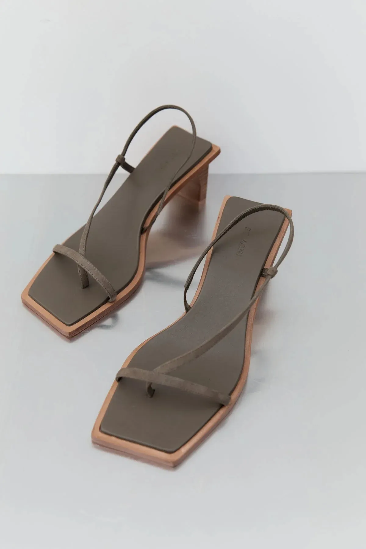 Suede Strap Heel - Kelp
