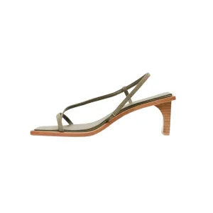 Suede Strap Heel - Kelp