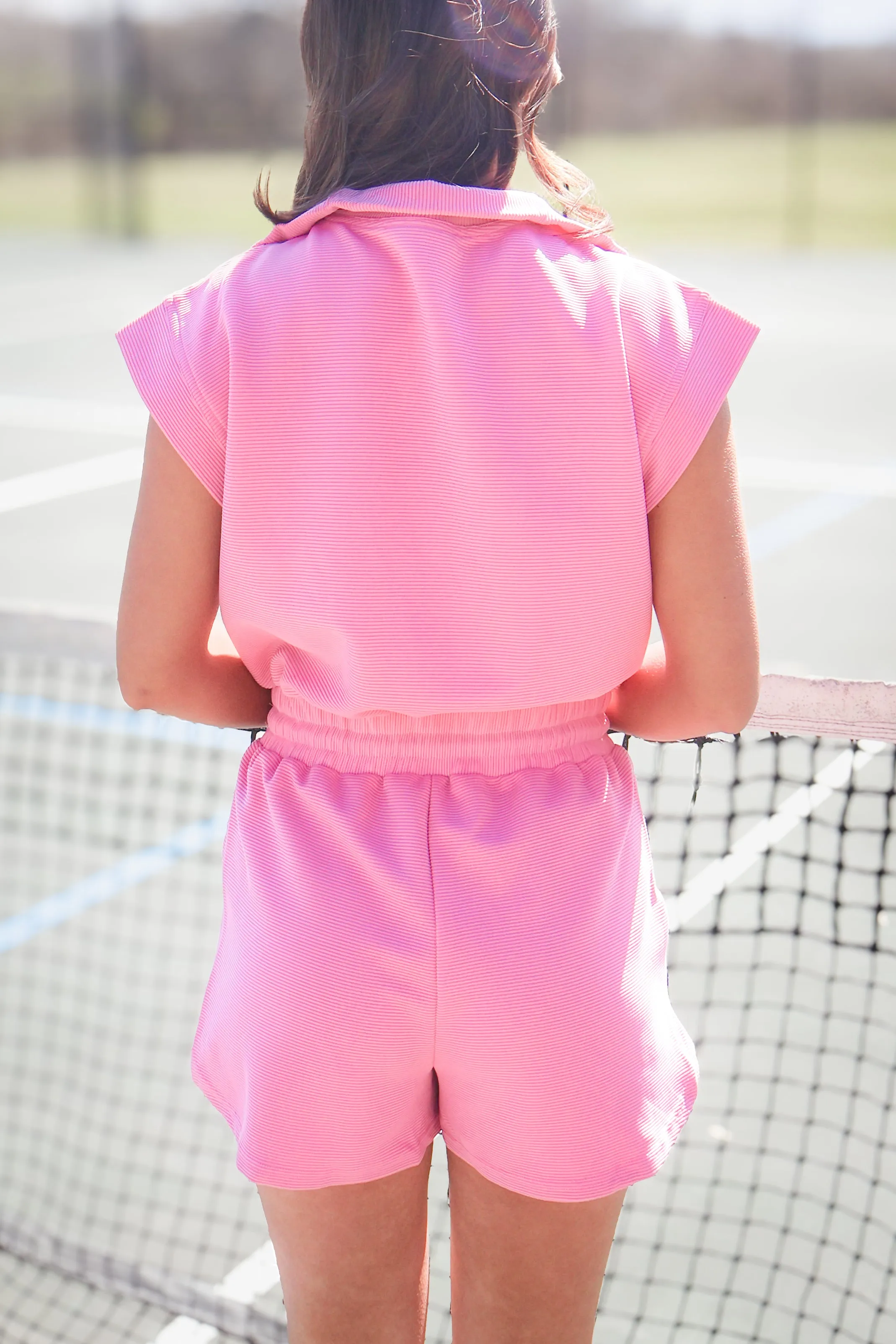 Sunkissed Bliss Half Zip Ribbed Romper