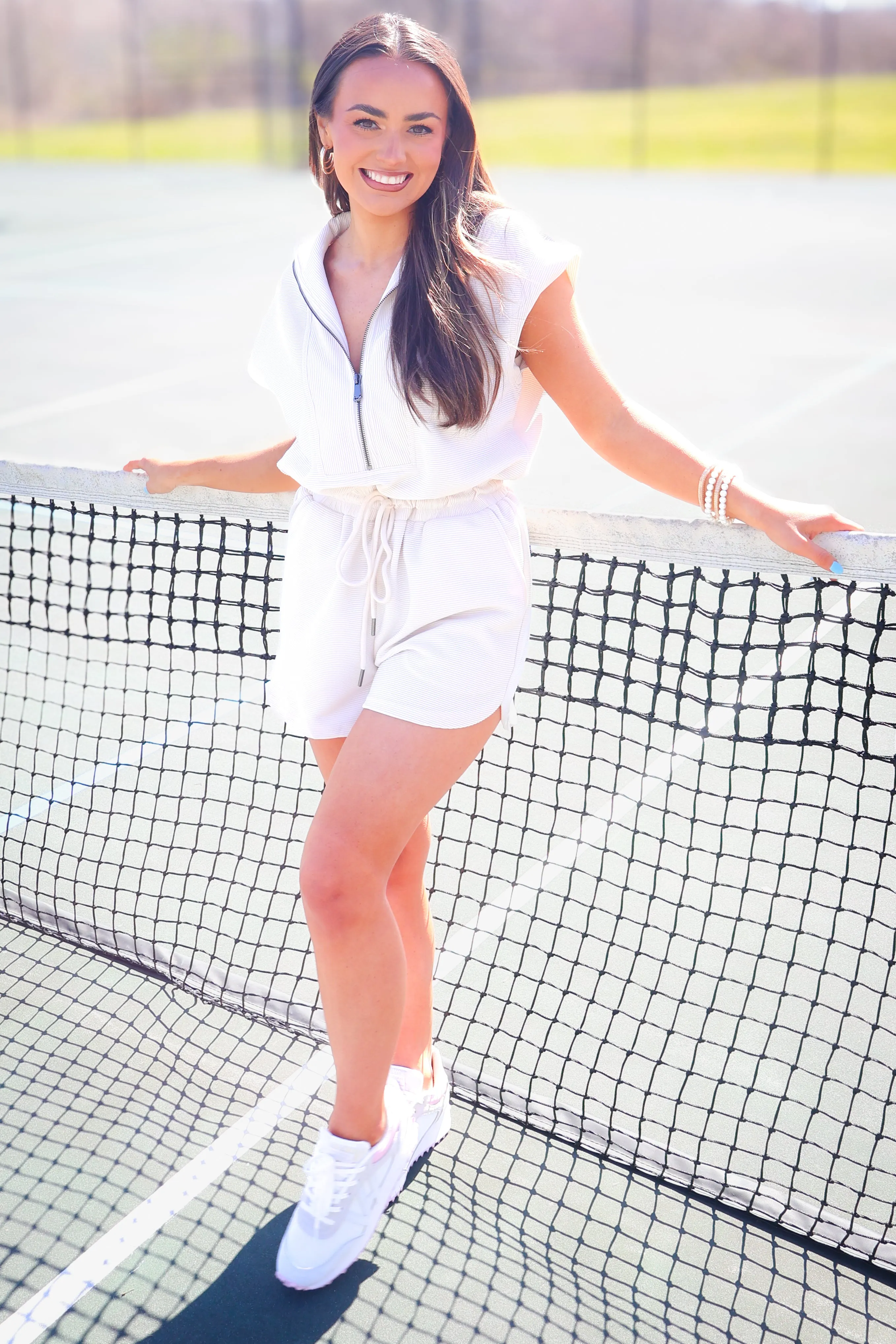 Sunkissed Bliss Half Zip Ribbed Romper