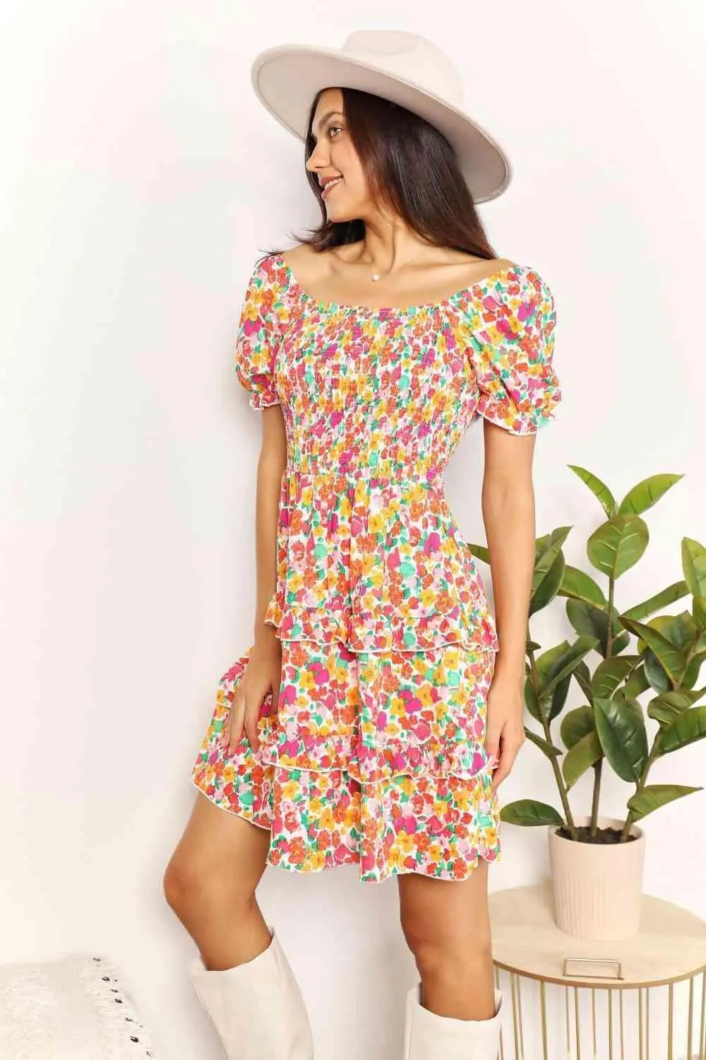 Sweet Summer Off The Shoulder Floral Mini Dress