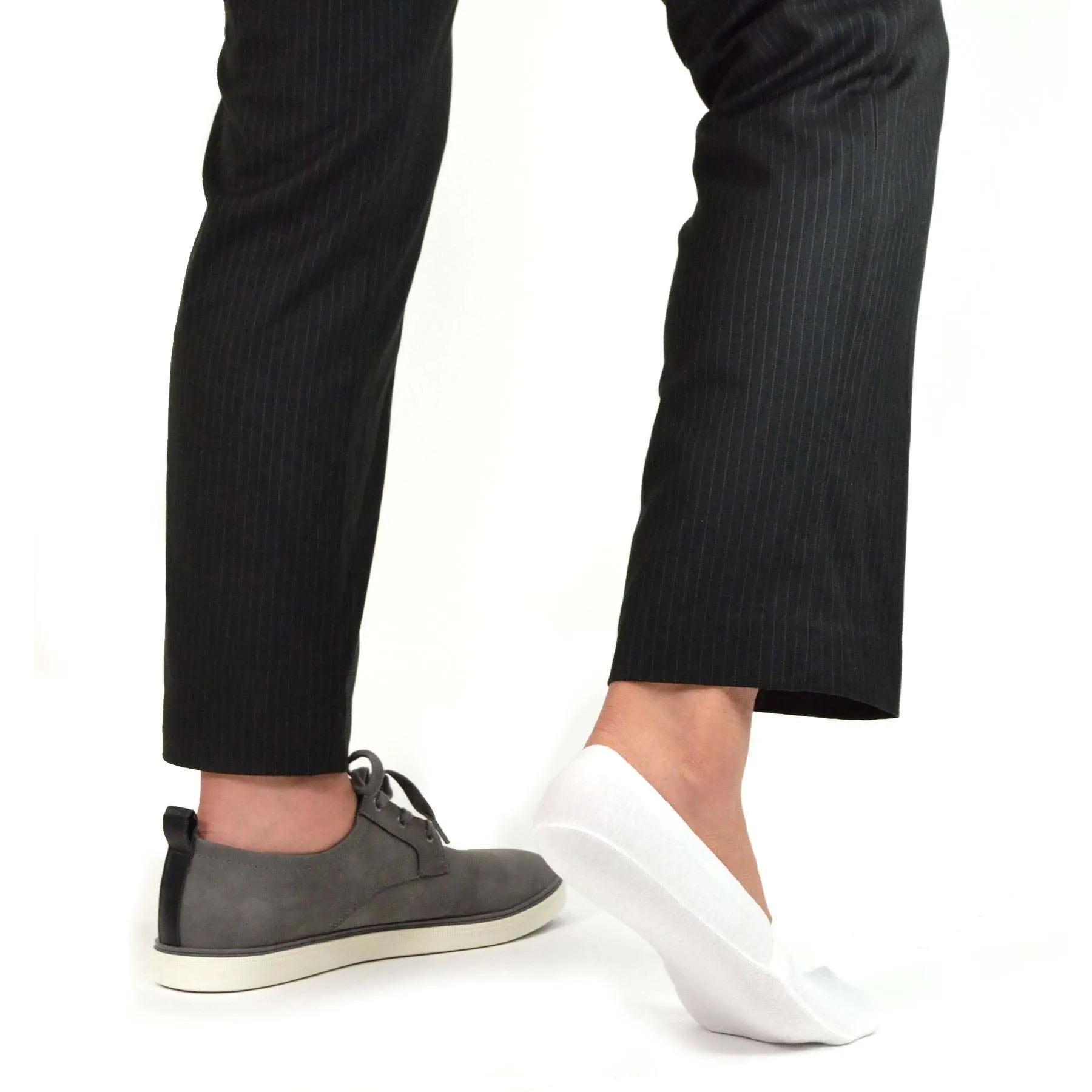 TeeHee Socks Men's Casual Cotton No Show Black, Black, White 3-Pack (M1564)