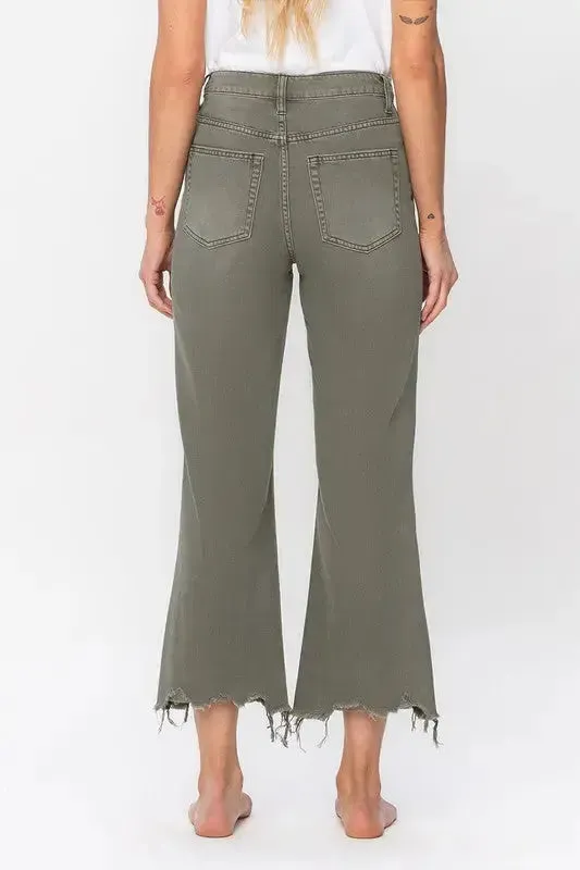 THE DARCY 90'S VINTAGE HIGH RISE CROP FLARE JEANS-BEETLE