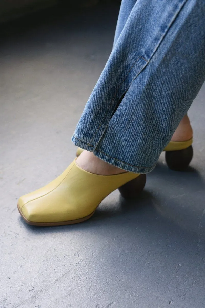Unique Heel Square Mule/3color