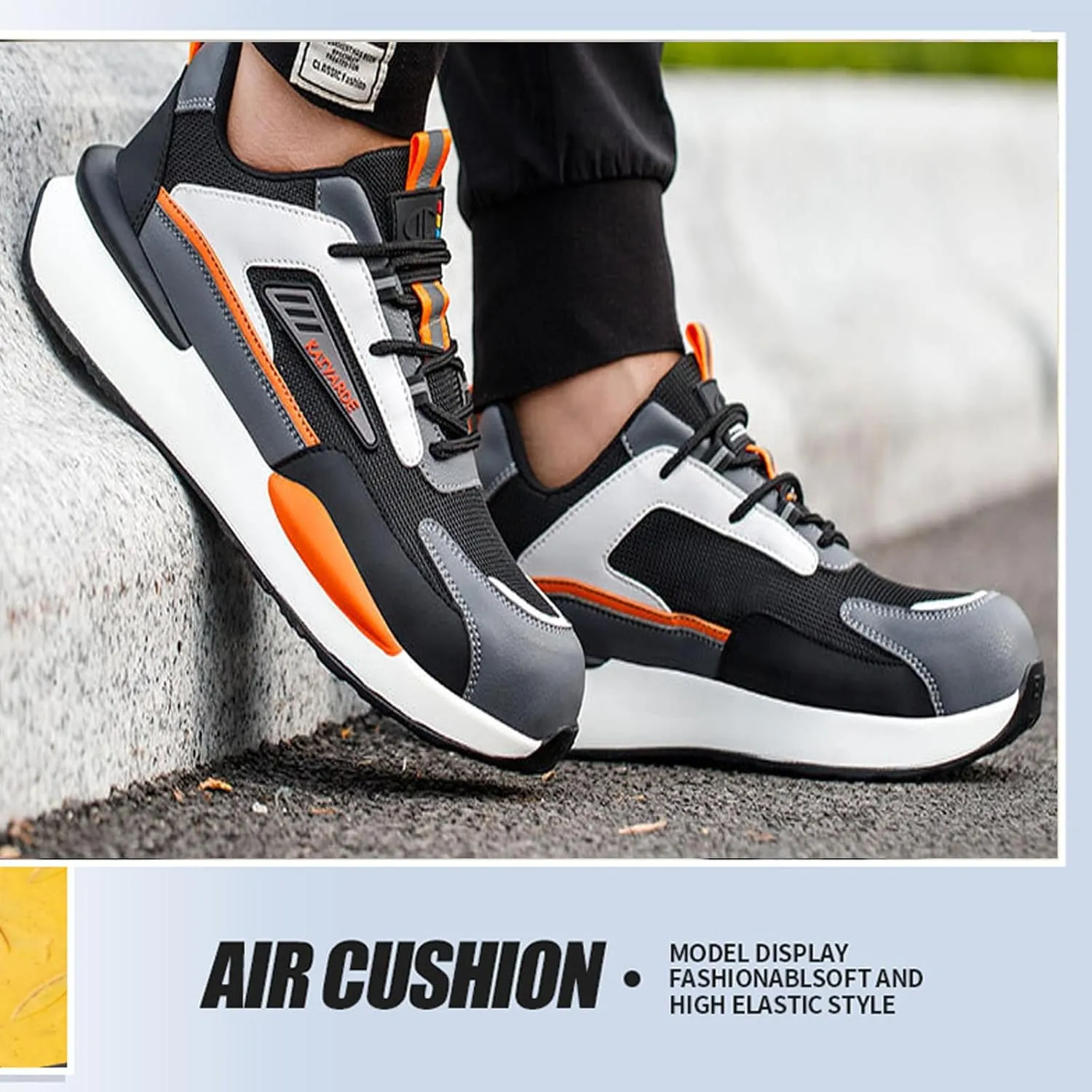 Unisex Steel Toe Boots Labor Shoes Work Shoes Safety Shoes Welding Shoes Protect Your Toes Waterproof and Puncture Resistant,Orange-EU-43