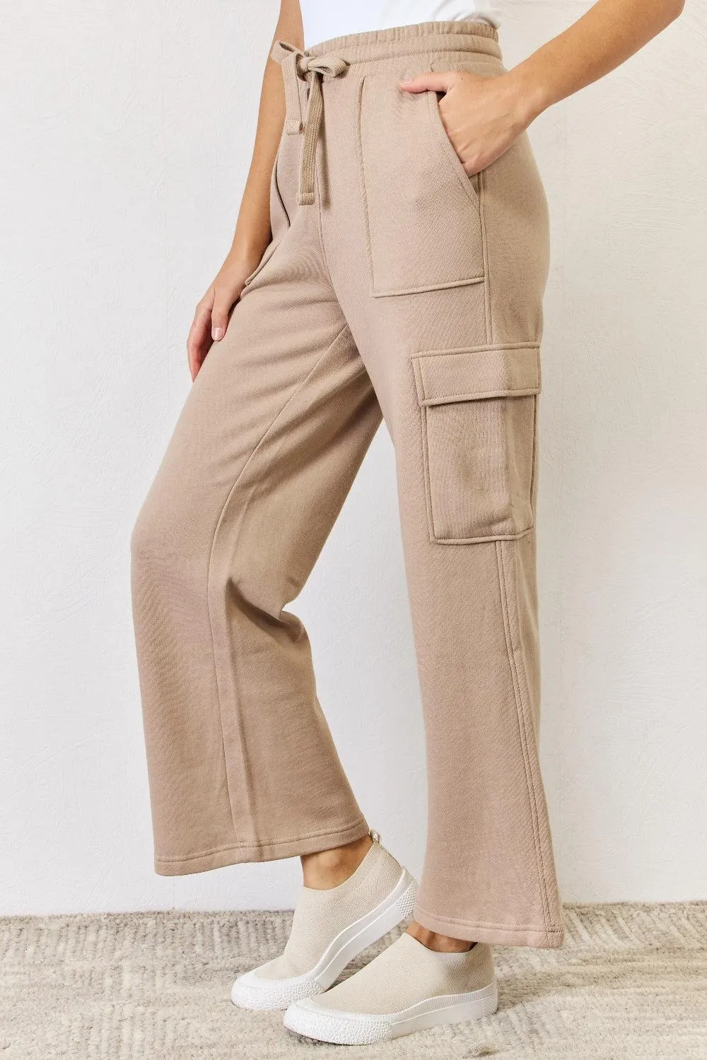 Urban Flair Drawstring Cargo Wide Leg Pants