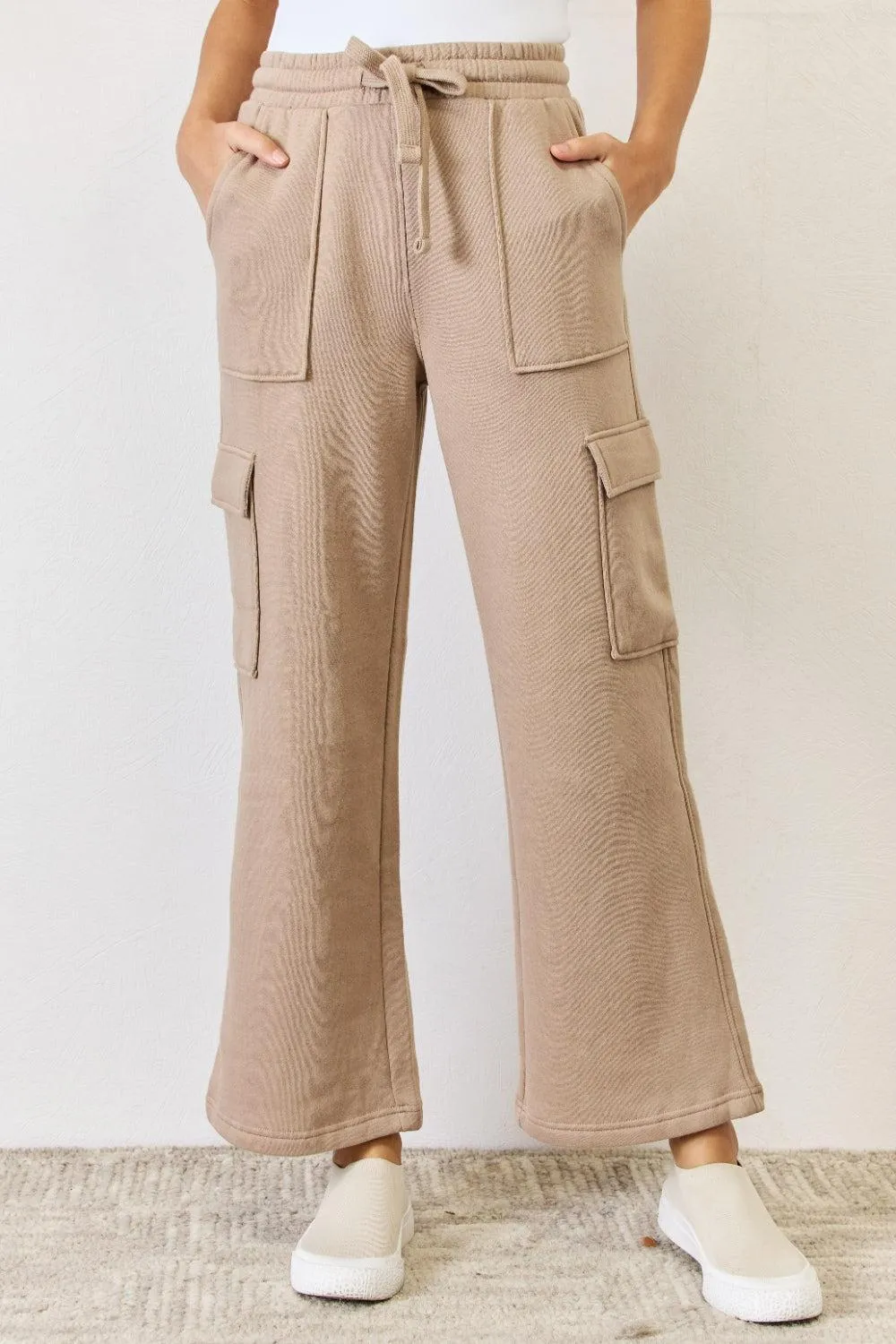 Urban Flair Drawstring Cargo Wide Leg Pants